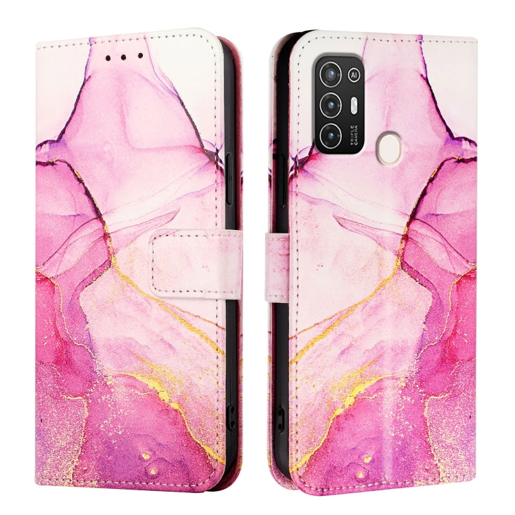 For ZTE Blade A52 PT003 Marble Pattern Flip Leather Phone Case