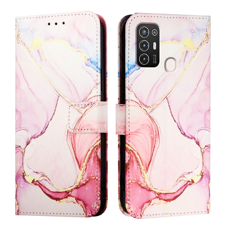 For ZTE Blade A52 PT003 Marble Pattern Flip Leather Phone Case