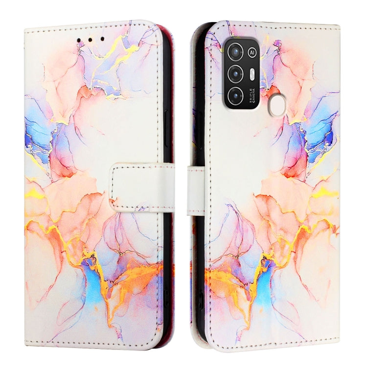 For ZTE Blade A52 PT003 Marble Pattern Flip Leather Phone Case