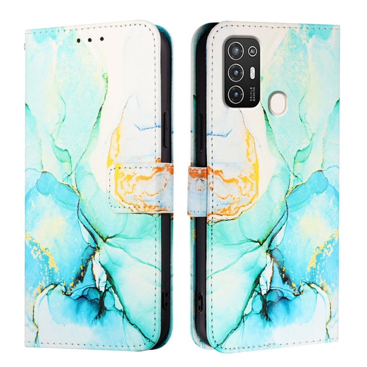 For ZTE Blade A52 PT003 Marble Pattern Flip Leather Phone Case