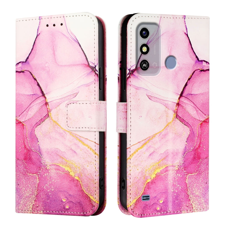 For ZTE Blade A53 PT003 Marble Pattern Flip Leather Phone Case