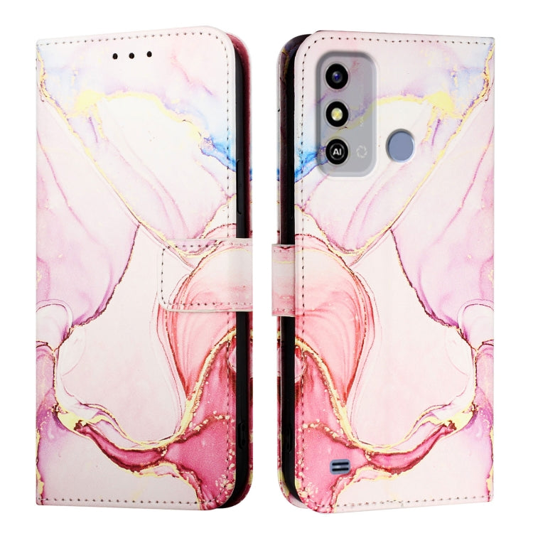 For ZTE Blade A53 PT003 Marble Pattern Flip Leather Phone Case