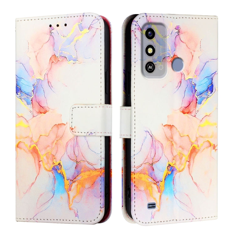 For ZTE Blade A53 PT003 Marble Pattern Flip Leather Phone Case