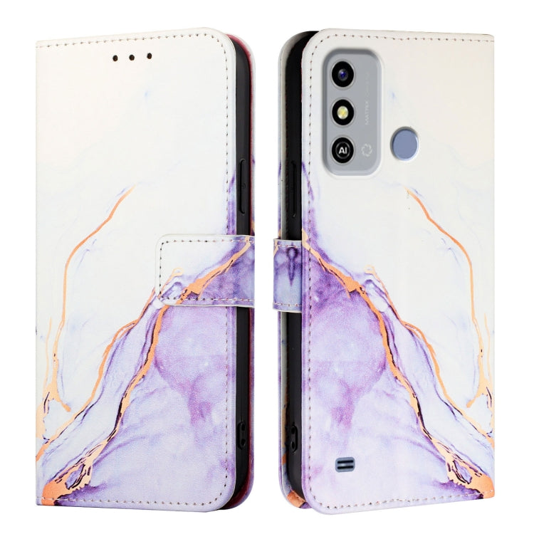 For ZTE Blade A53 PT003 Marble Pattern Flip Leather Phone Case