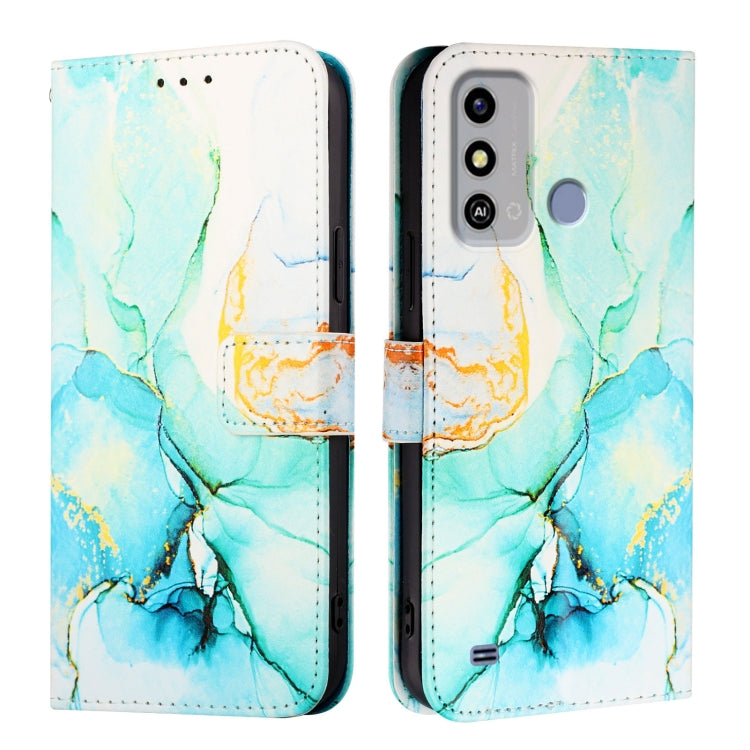 For ZTE Blade A53 PT003 Marble Pattern Flip Leather Phone Case