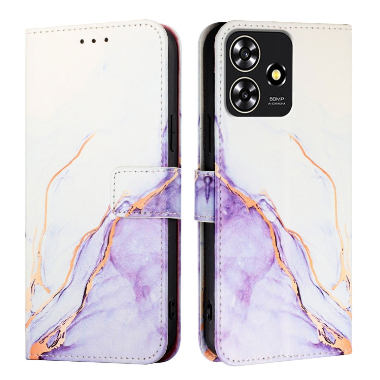For ZTE Blade A73 4G PT003 Marble Pattern Flip Leather Phone Case