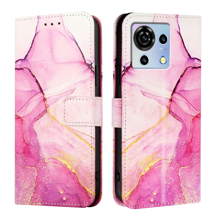 For ZTE Blade V50 Vita PT003 Marble Pattern Flip Leather Phone Case