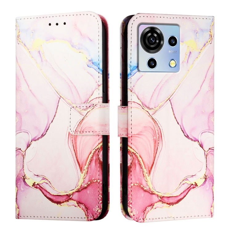 For ZTE Blade V50 Vita PT003 Marble Pattern Flip Leather Phone Case