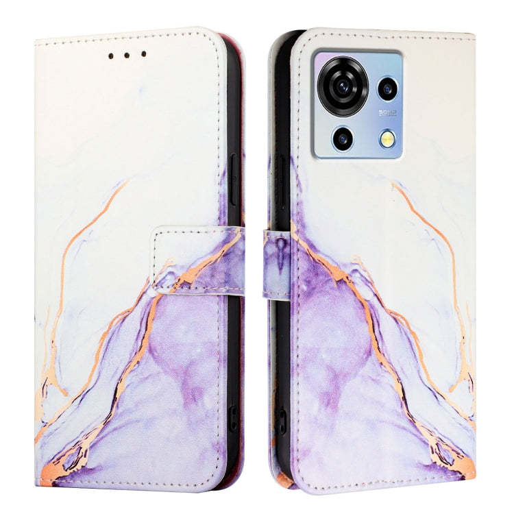 For ZTE Blade V50 Vita PT003 Marble Pattern Flip Leather Phone Case