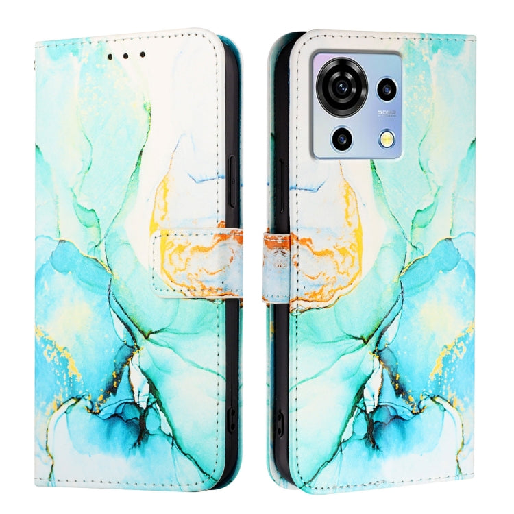 For ZTE Blade V50 Vita PT003 Marble Pattern Flip Leather Phone Case