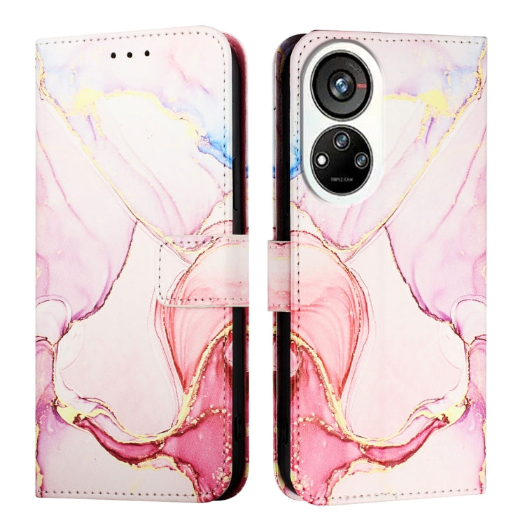 For ZTE Blade V40s PT003 Marble Pattern Flip Leather Phone Case