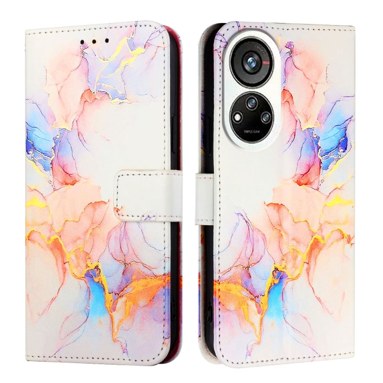For ZTE Blade V40s PT003 Marble Pattern Flip Leather Phone Case
