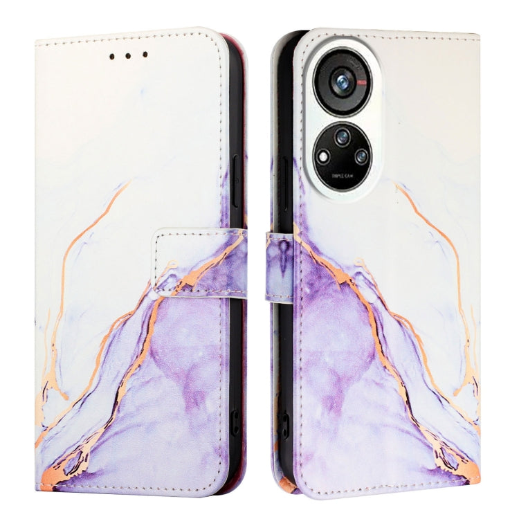 For ZTE Blade V40s PT003 Marble Pattern Flip Leather Phone Case