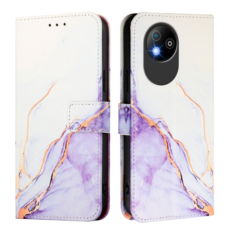 For ZTE Blade A35 Lite / A35 Core PT003 Marble Pattern Flip Leather Phone Case