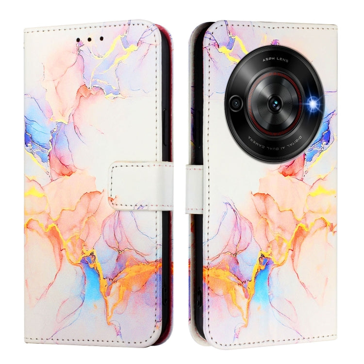 For ZTE Blade A75 5G / Nubia Focus PT003 Marble Pattern Flip Leather Phone Case