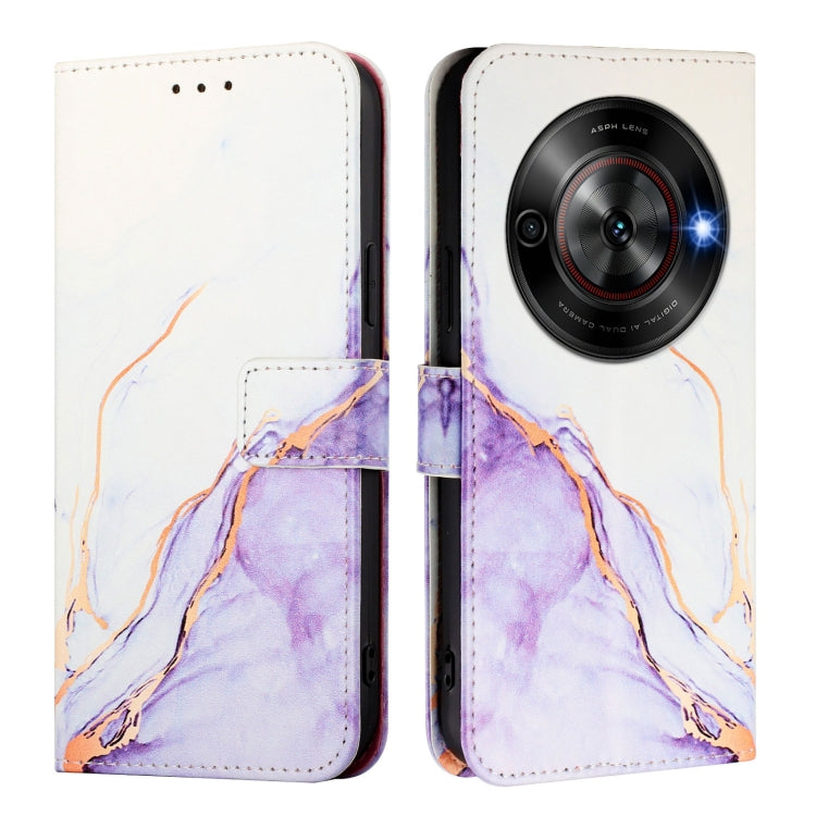 For ZTE Blade A75 5G / Nubia Focus PT003 Marble Pattern Flip Leather Phone Case
