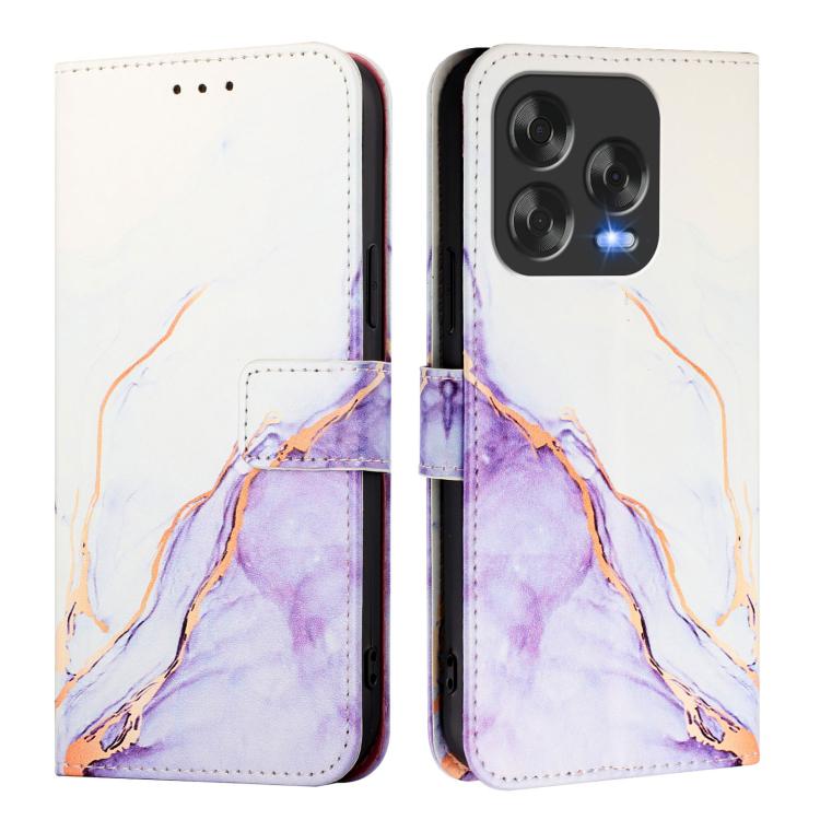 For ZTE Blade V70 Design PT003 Marble Pattern Flip Leather Phone Case