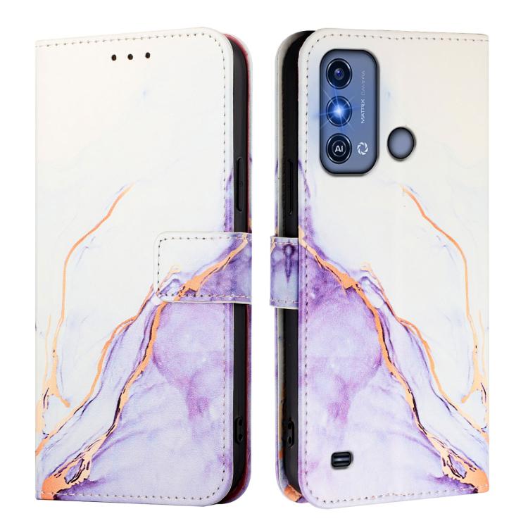For ZTE Blade A53 Pro PT003 Marble Pattern Flip Leather Phone Case