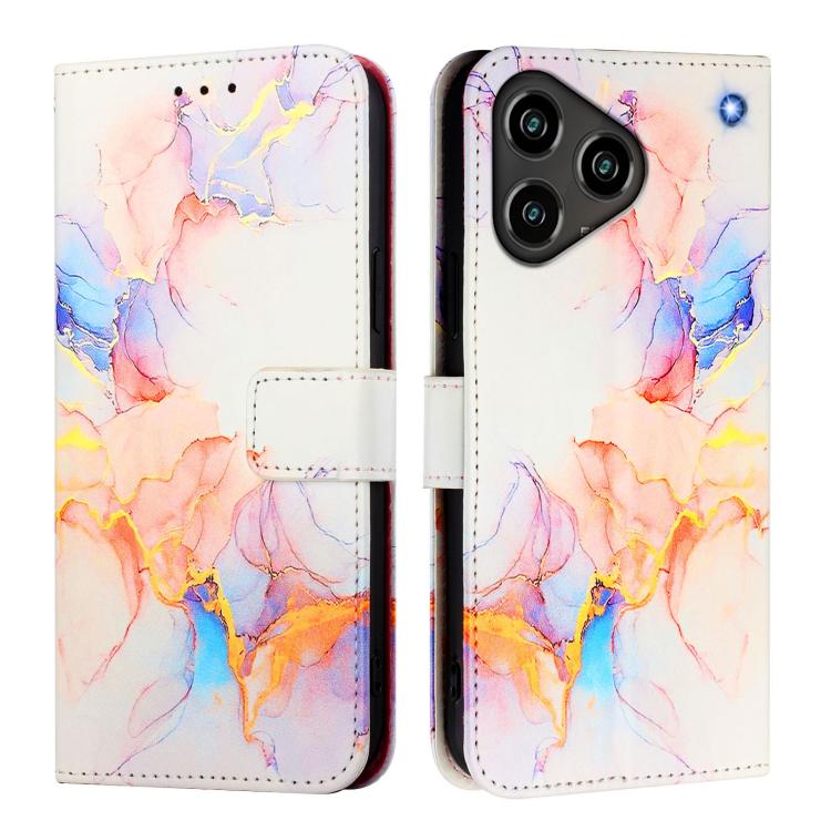 For ZTE Blade A76 4G PT003 Marble Pattern Flip Leather Phone Case