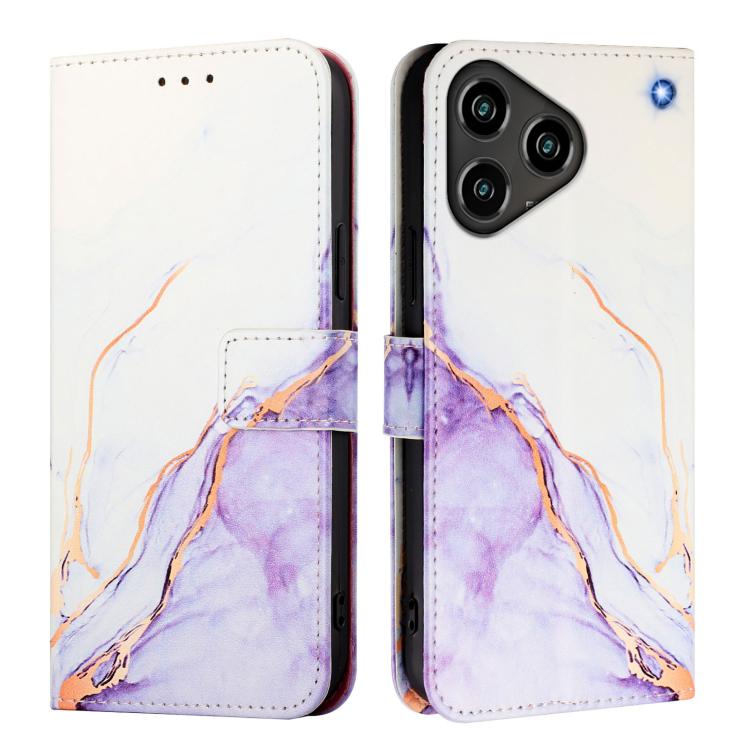 For ZTE Blade A76 4G PT003 Marble Pattern Flip Leather Phone Case