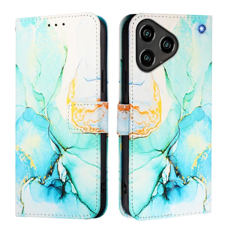 For ZTE Blade A76 4G PT003 Marble Pattern Flip Leather Phone Case
