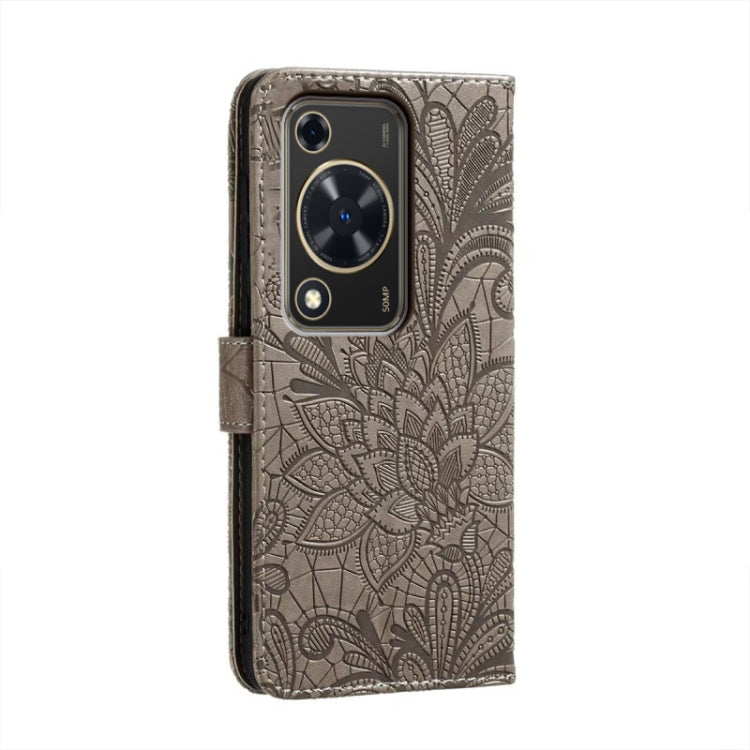 For Huawei Enjoy 70 Lace Flower Embossing Flip Leather Phone Case