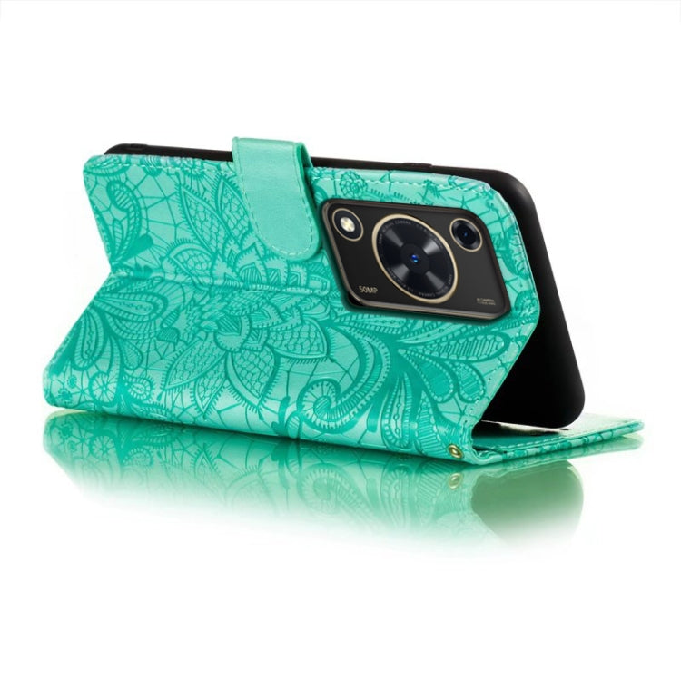 For Huawei Enjoy 70 Lace Flower Embossing Flip Leather Phone Case