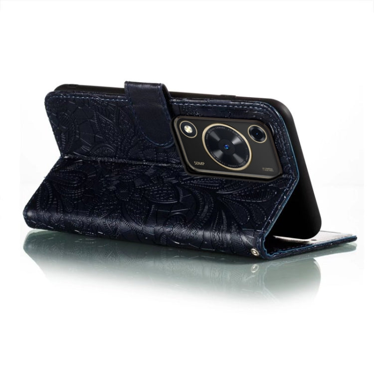 For Huawei Enjoy 70 Lace Flower Embossing Flip Leather Phone Case