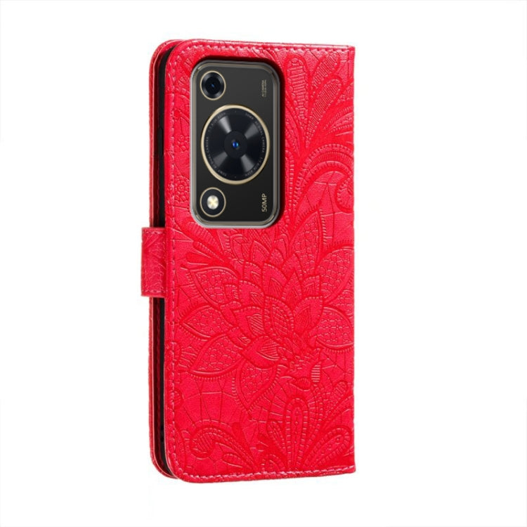 For Huawei Enjoy 70 Lace Flower Embossing Flip Leather Phone Case
