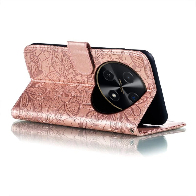 For Huawei Enjoy 70 Pro Lace Flower Embossing Flip Leather Phone Case