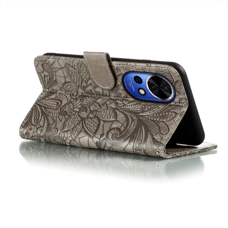 For Huawei Nova 12 Lace Flower Embossing Flip Leather Phone Case