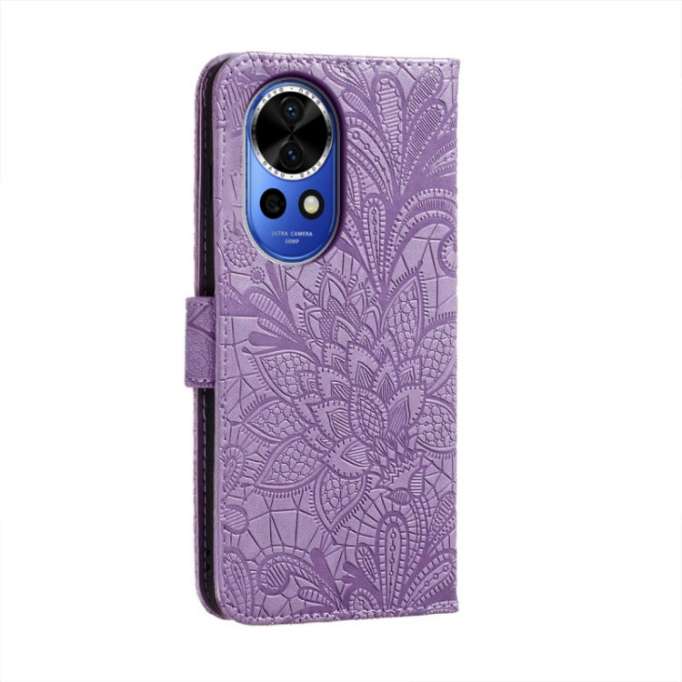 For Huawei Nova 12 Lace Flower Embossing Flip Leather Phone Case