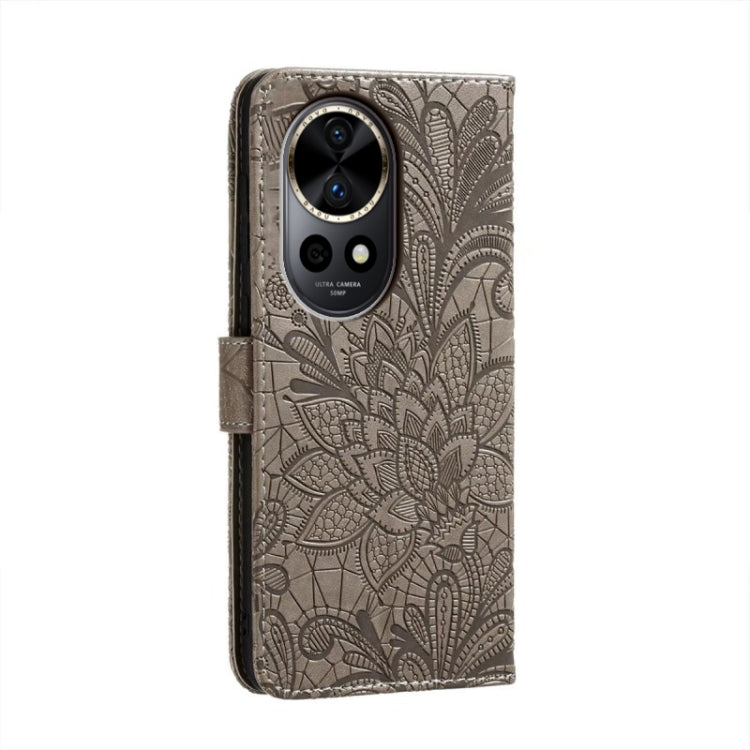For Huawei Nova 12 Pro Lace Flower Embossing Flip Leather Phone Case