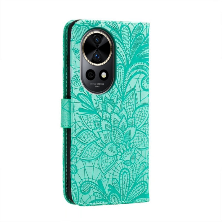 For Huawei Nova 12 Pro Lace Flower Embossing Flip Leather Phone Case