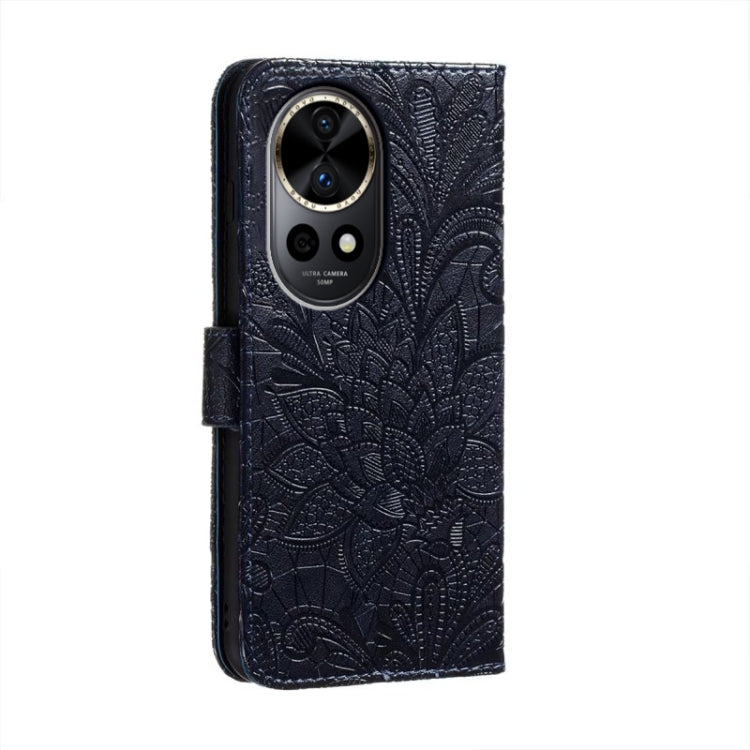 For Huawei Nova 12 Pro Lace Flower Embossing Flip Leather Phone Case