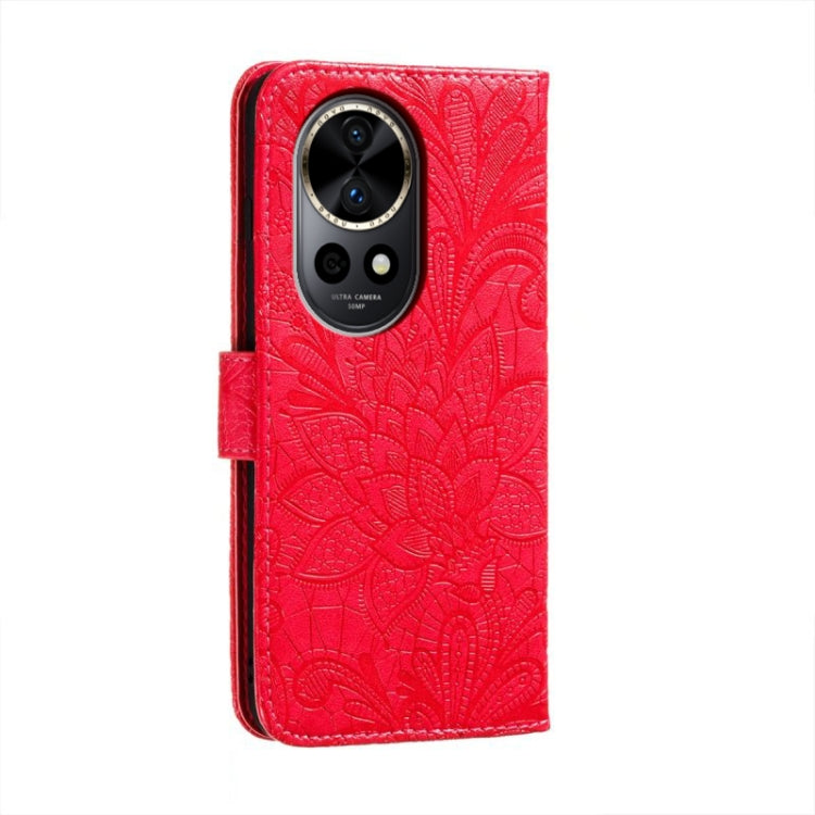 For Huawei Nova 12 Pro Lace Flower Embossing Flip Leather Phone Case