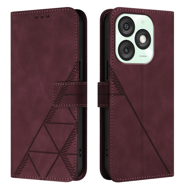 For Itel A50 Crossbody 3D Embossed Flip Leather Phone Case