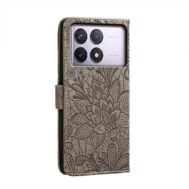 For Xiaomi Redmi K70 Lace Flower Embossing Flip Leather Phone Case