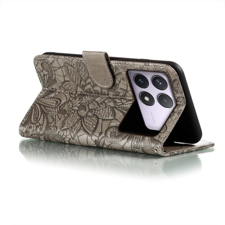 For Xiaomi Redmi K70 Lace Flower Embossing Flip Leather Phone Case