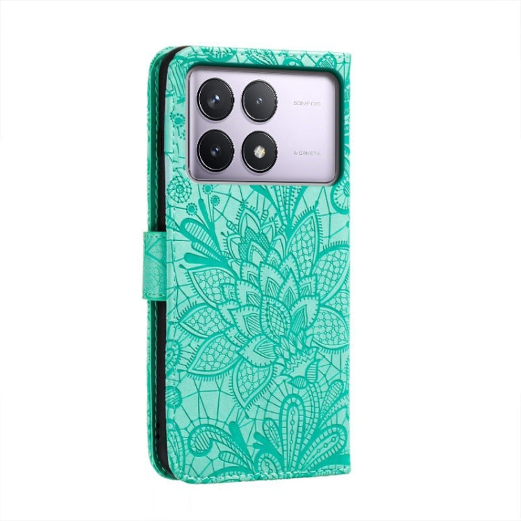 For Xiaomi Redmi K70 Lace Flower Embossing Flip Leather Phone Case