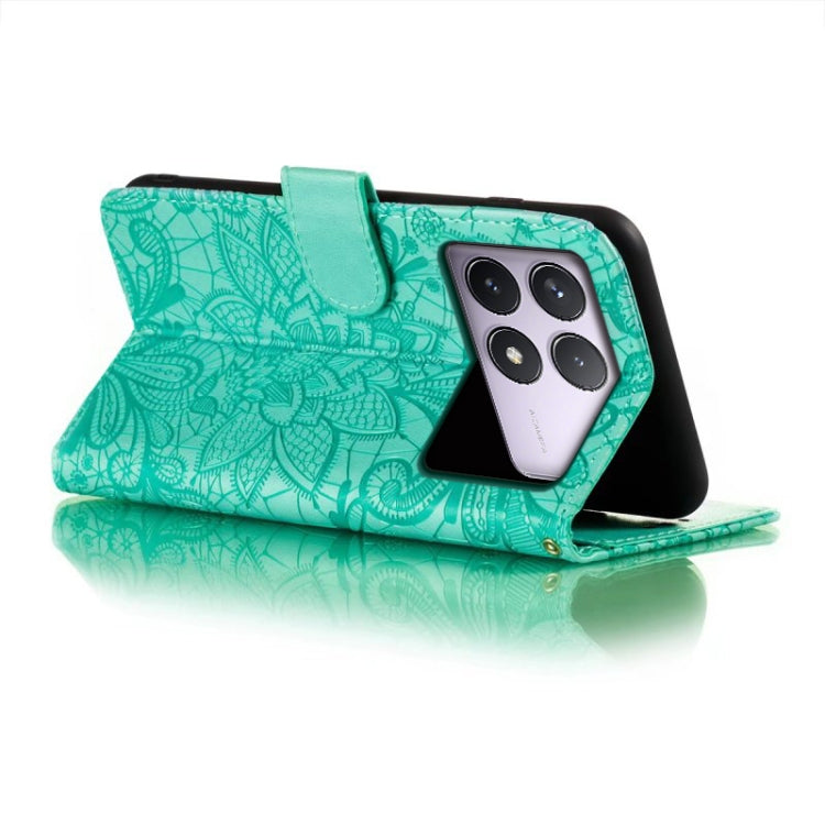 For Xiaomi Redmi K70 Lace Flower Embossing Flip Leather Phone Case