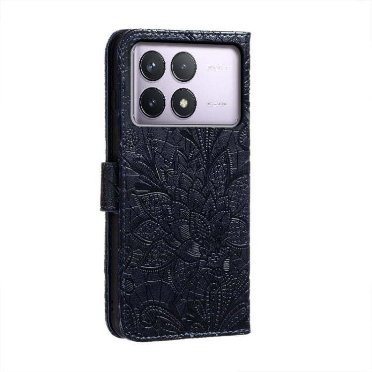 For Xiaomi Redmi K70 Lace Flower Embossing Flip Leather Phone Case