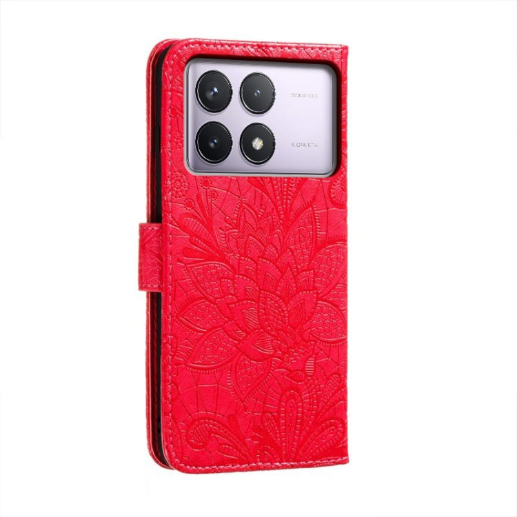 For Xiaomi Redmi K70 Lace Flower Embossing Flip Leather Phone Case