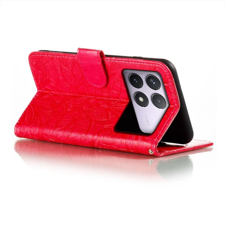 For Xiaomi Redmi K70 Lace Flower Embossing Flip Leather Phone Case
