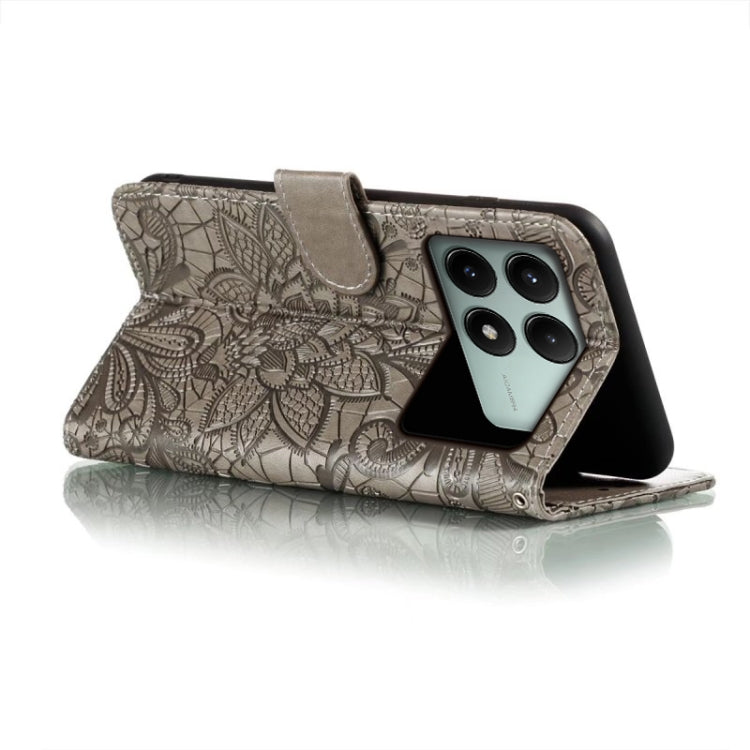 For Xiaomi Redmi K70E Lace Flower Embossing Flip Leather Phone Case