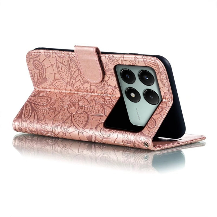 For Xiaomi Redmi K70E Lace Flower Embossing Flip Leather Phone Case