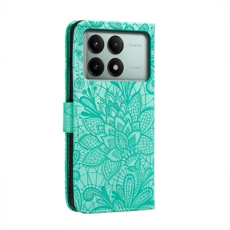 For Xiaomi Redmi K70E Lace Flower Embossing Flip Leather Phone Case