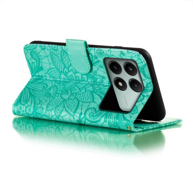 For Xiaomi Redmi K70E Lace Flower Embossing Flip Leather Phone Case