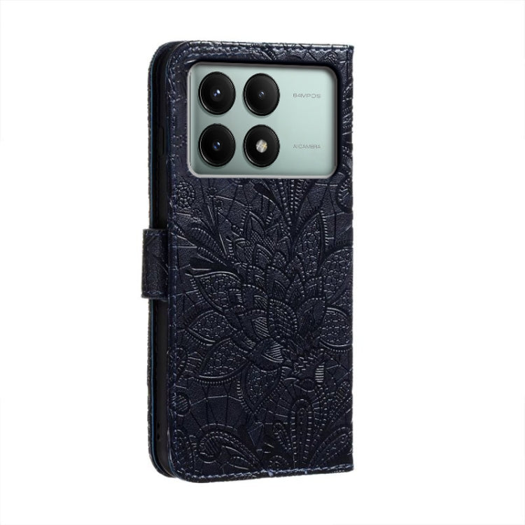 For Xiaomi Redmi K70E Lace Flower Embossing Flip Leather Phone Case
