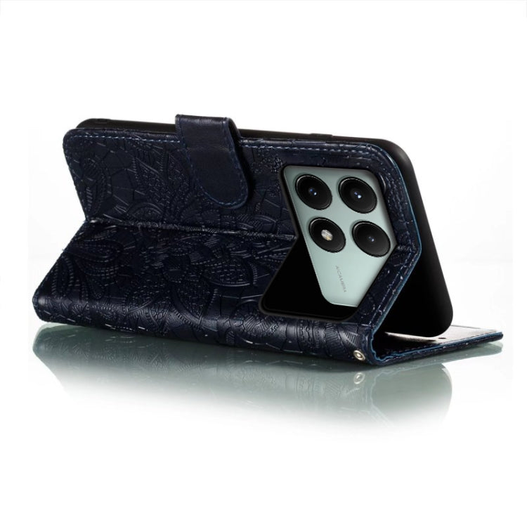 For Xiaomi Redmi K70E Lace Flower Embossing Flip Leather Phone Case